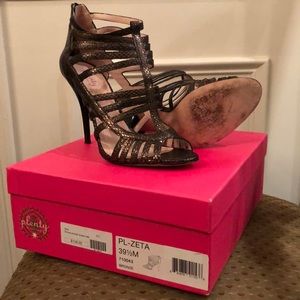 Bronze printed snake heel